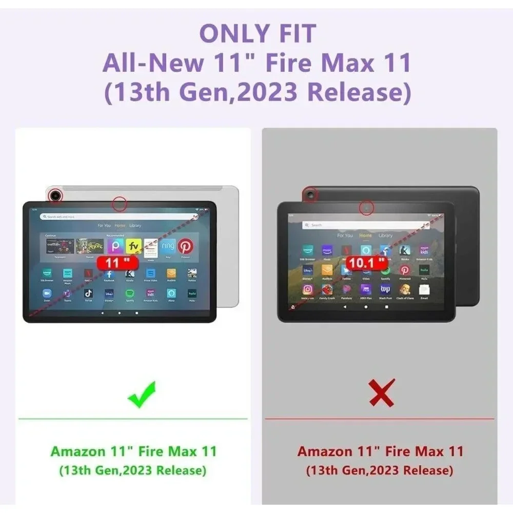 Purple Clear Case for Amazon Fire Max 11‎ 2023 Release Slim Soft TPU Transparent